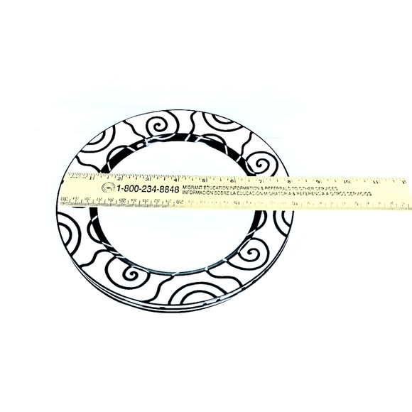 Set of 3 Crate&Barrel Porcelain 8" Salad Plates with Blue Spiral Design - Picture 2 of 6